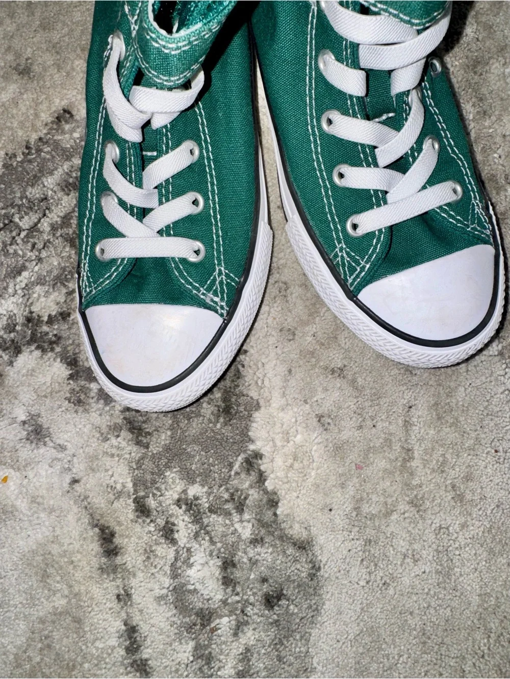 Converse High Top Sneakers in Teal Green and White